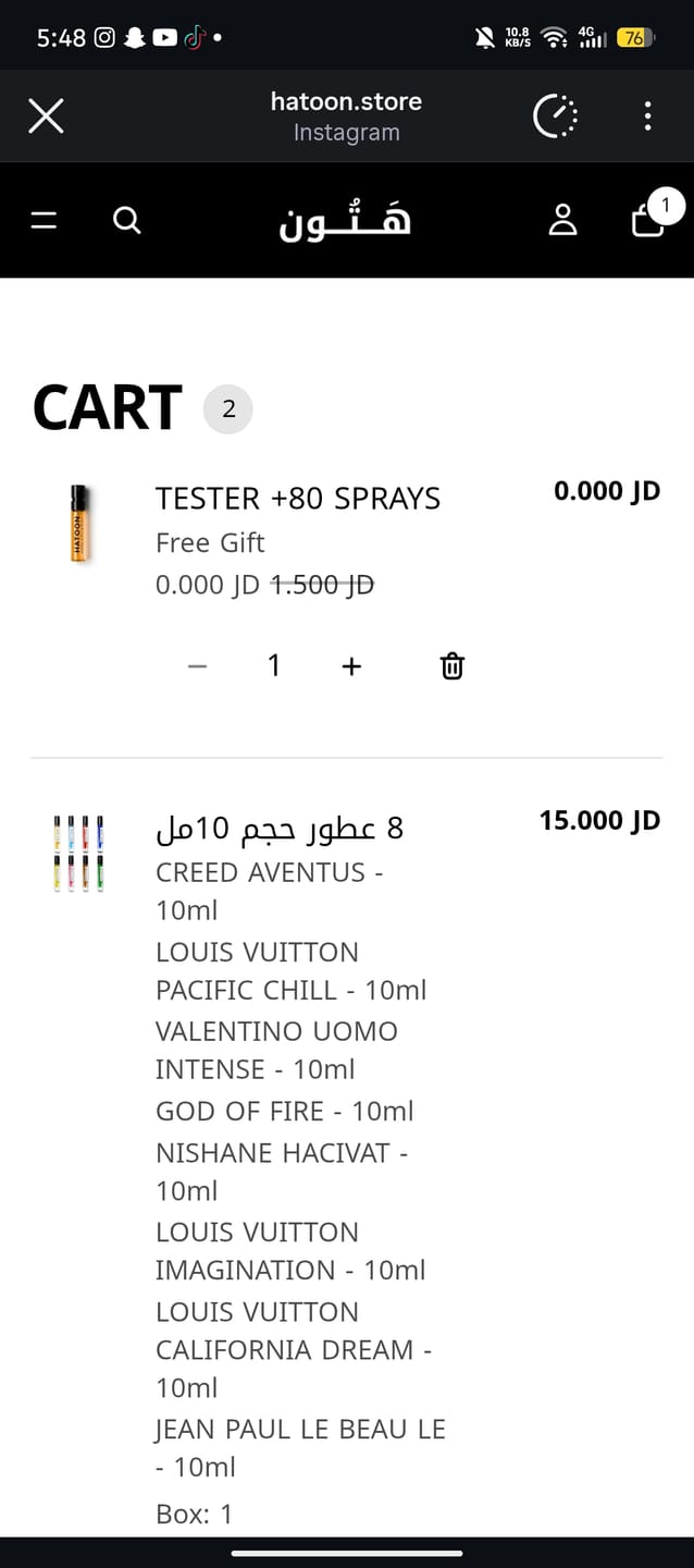 Customer photo review of ‫8 عطور حجم 10مل‬