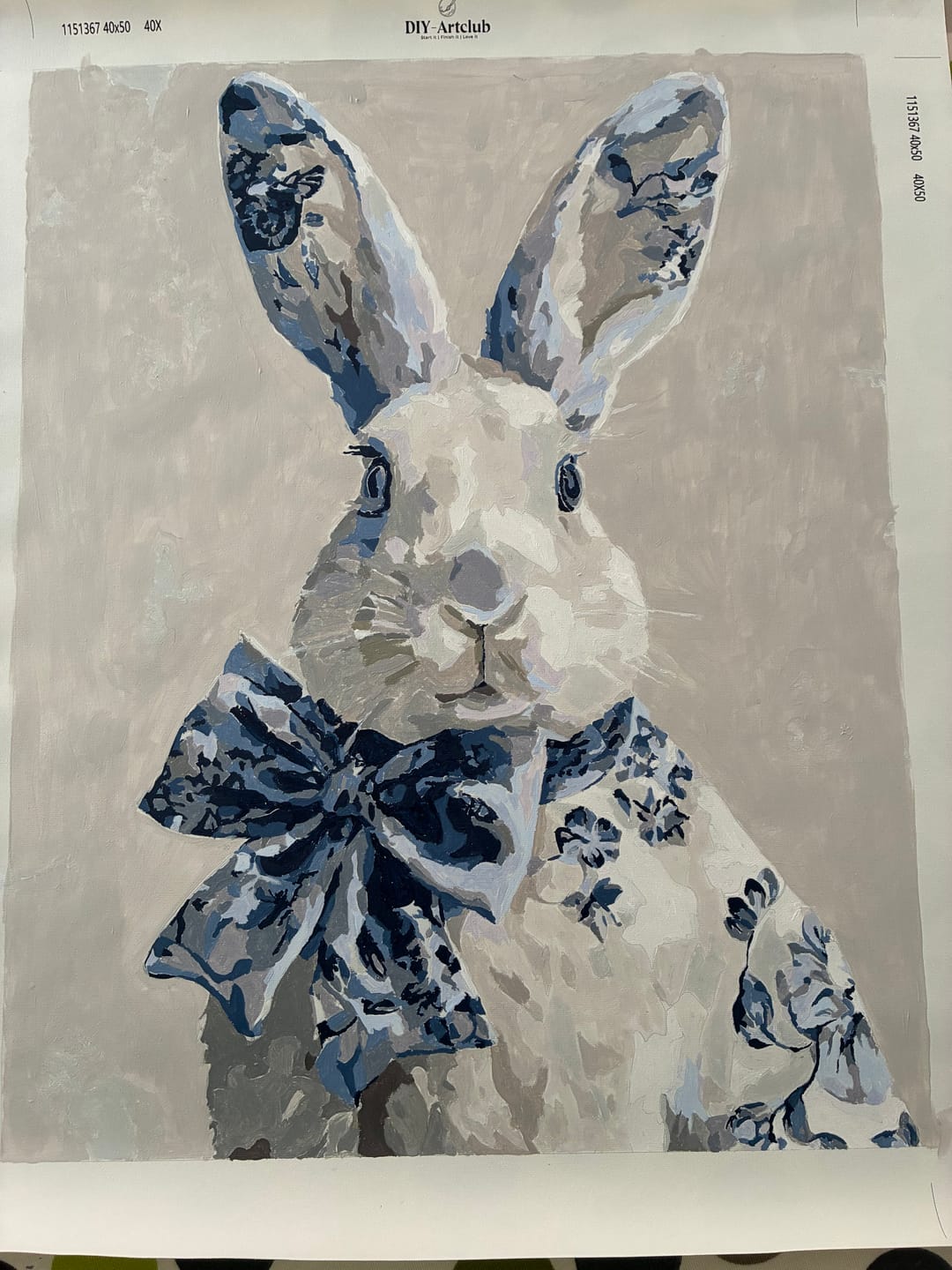 Customer photo review of Delft Blue Bunny | Paint by Number
