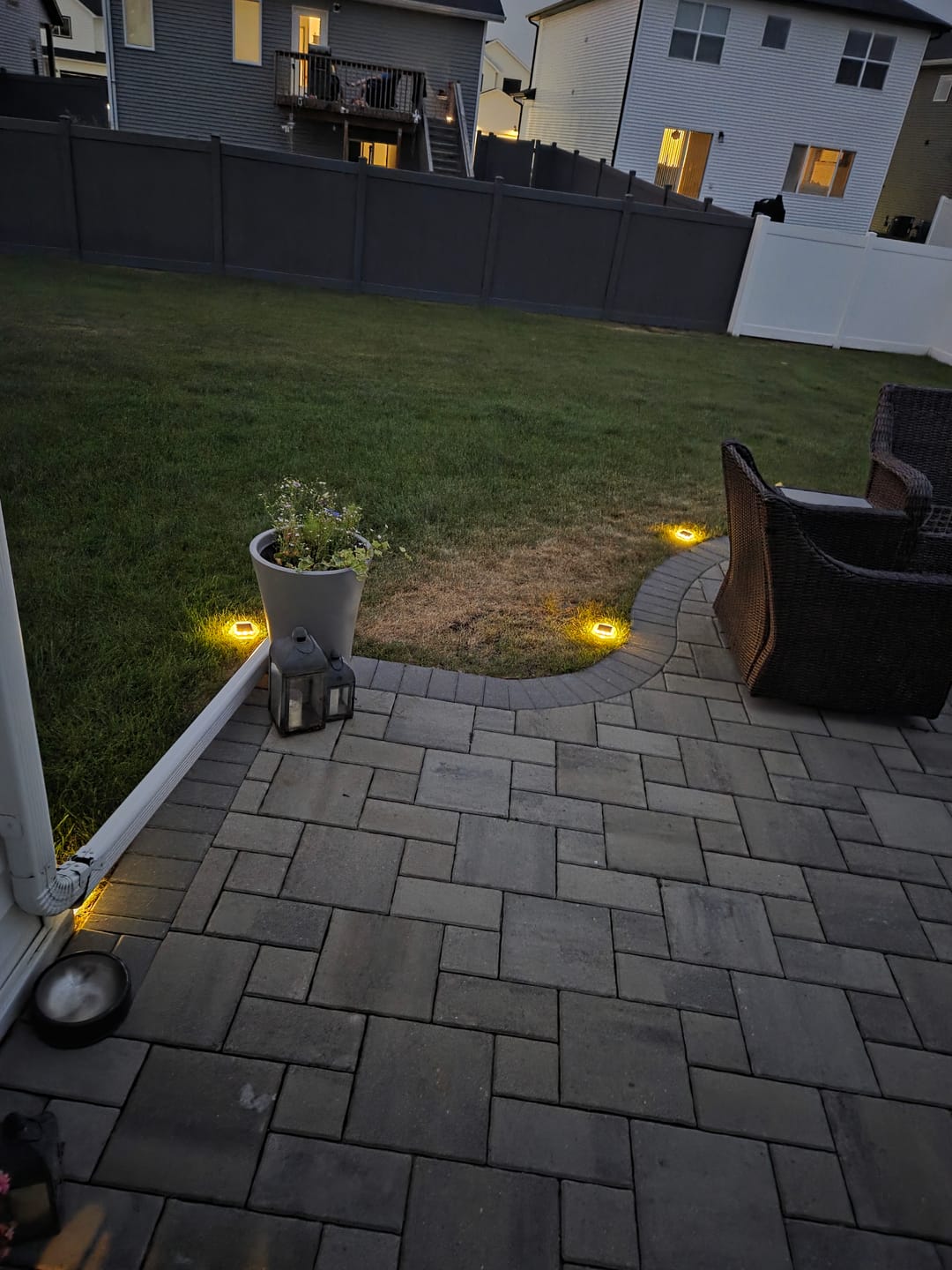 Customer photo review of Solar LED Deck Lights Outdoor Stair Lights Waterproof Blue/Warm White