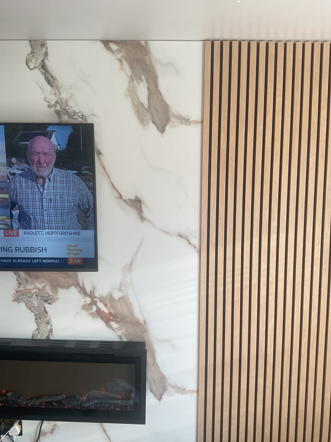 Customer photo review of 10mm Calacatta Marble Ultra Matt Shower Panel 1M x 2.4M