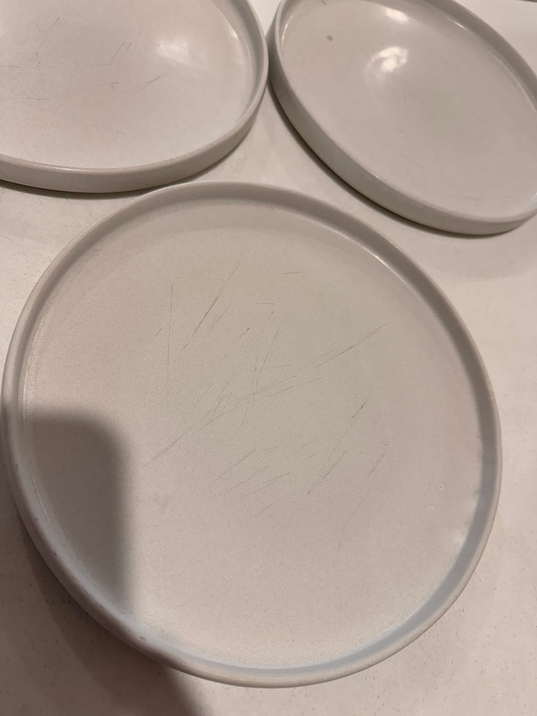 Customer photo review of Linear Snow 12pc Stoneware Dinner Set