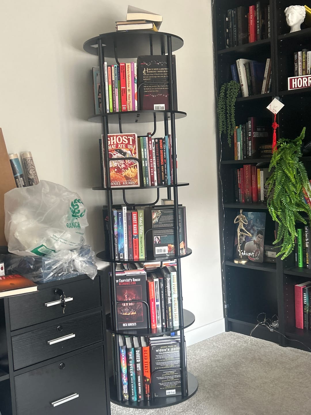 Customer photo review of Flycity 3-5 Tier Rotating Bookshelf With 360° Spinning Display
