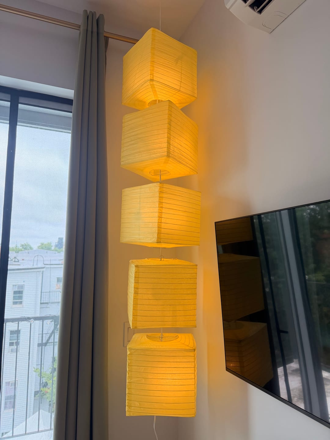 Customer photo review of 10" Yellow Square Shaped Paper Lantern