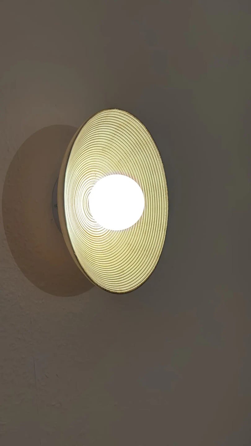 Customer photo review of LED Round Wall Sconce Vintage Resin Look 1-Light Fixture