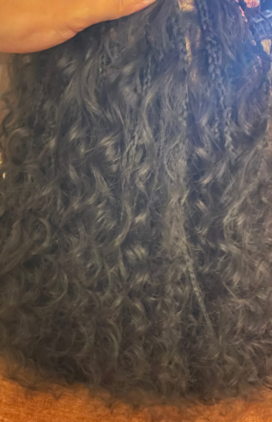 Customer photo review of Double Drawn Burmese Deep Wave Human Braiding Hair