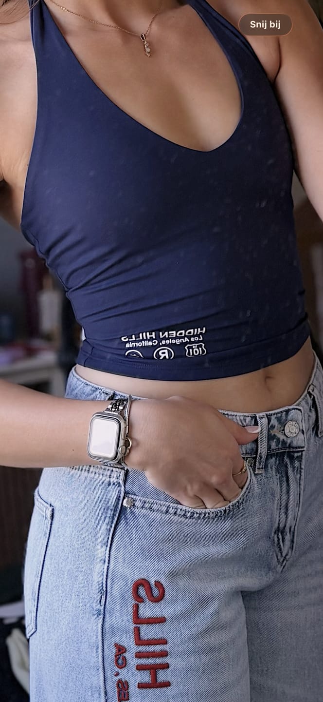 Customer photo review of the ACTIVE HALTER TOP NAVY