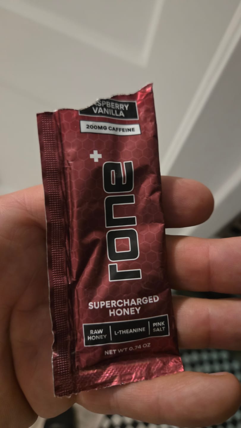 Customer photo review of 200mg Caffeine - Raspberry Vanilla - SuperCharged Honey (20-Pack)