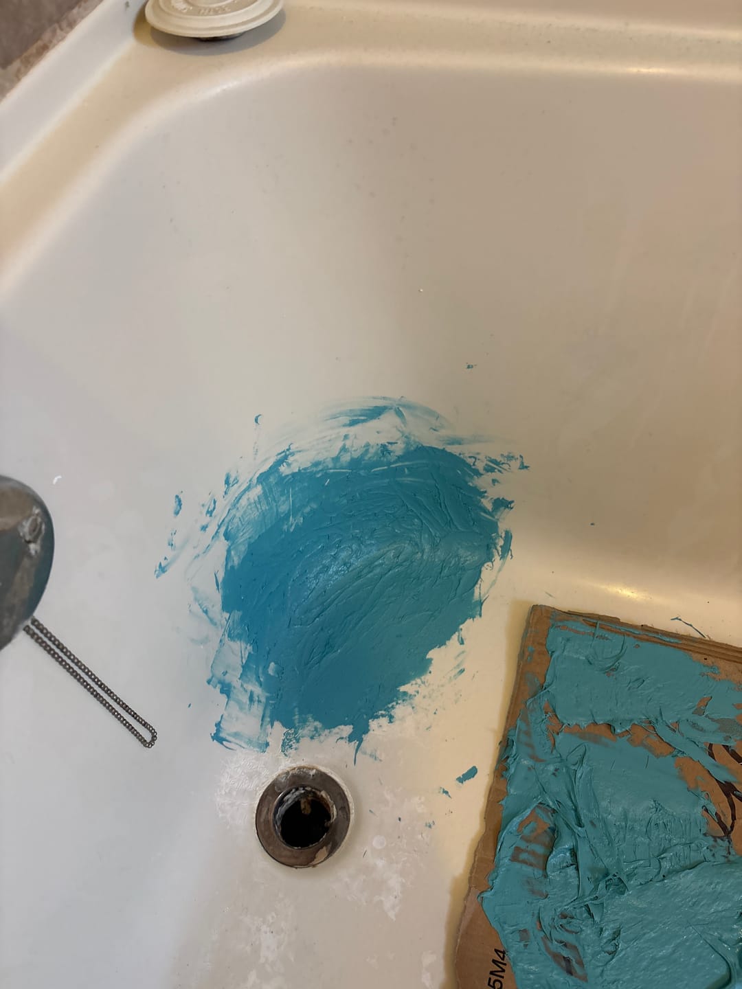Customer photo review of Floor Crack Repair - Tub and Shower Repair Kit