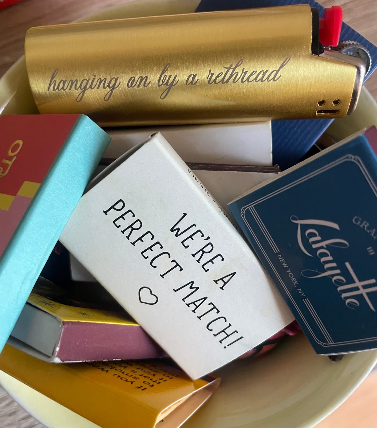 Customer photo review of 'Hanging on by a Rethread' Lighter Cover - Gold