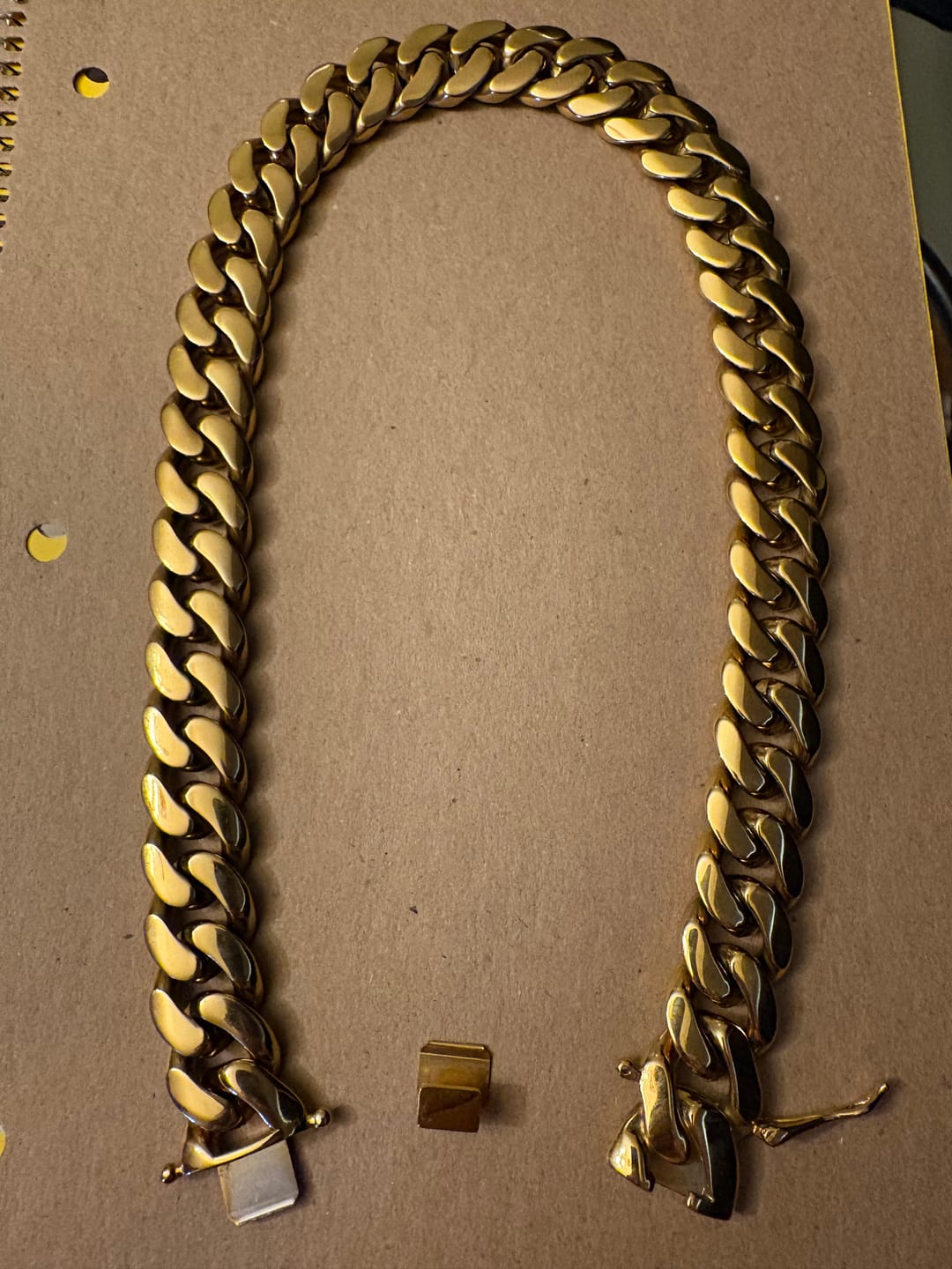 Customer photo review of 10-22mm Solid 18k Gold Plated Miami Cuban Link Chain
