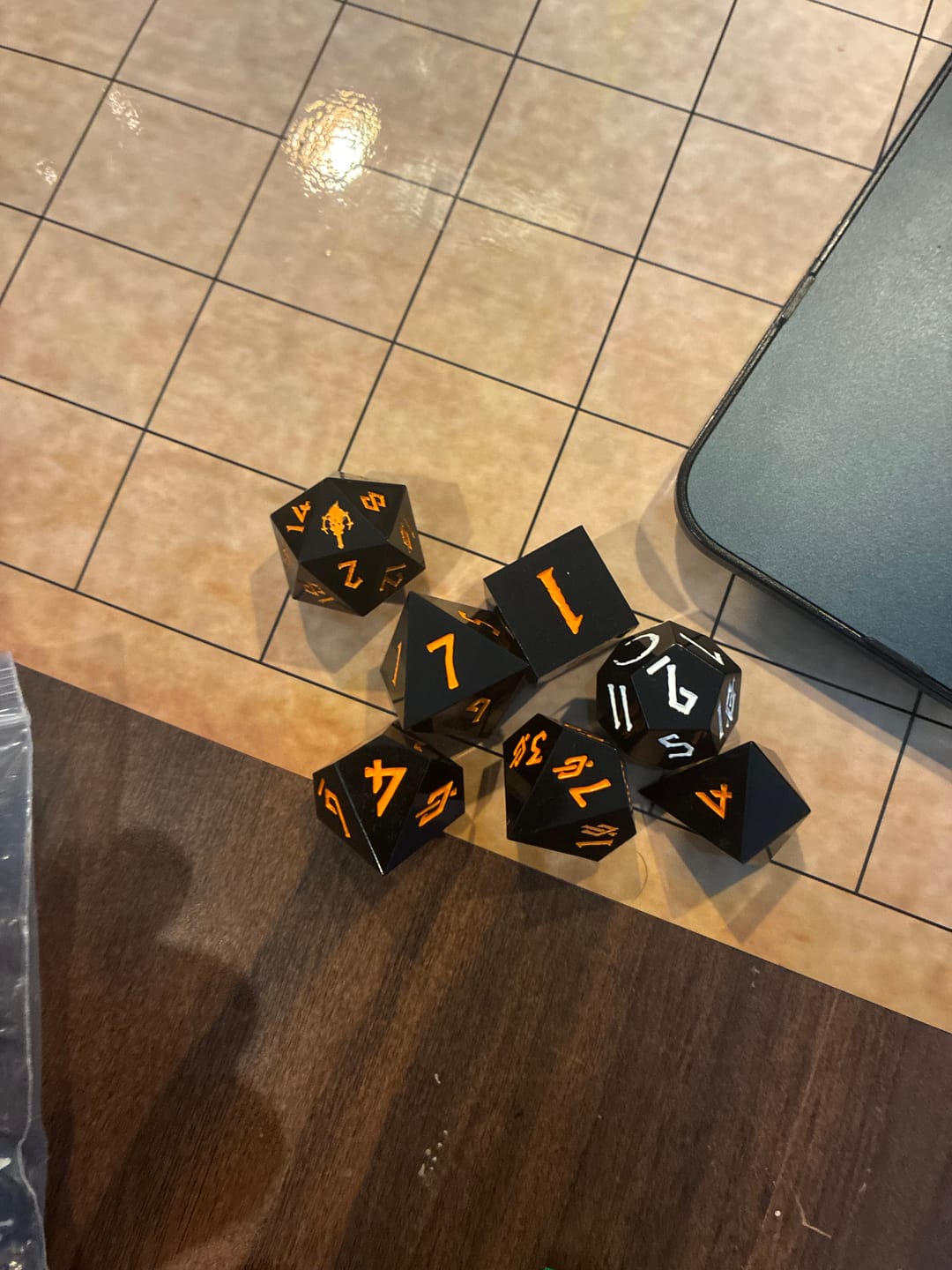 Customer photo review of PRE-ORDER | Darkest Dungeon Desperation Sharp-Edged Resin Dice Set