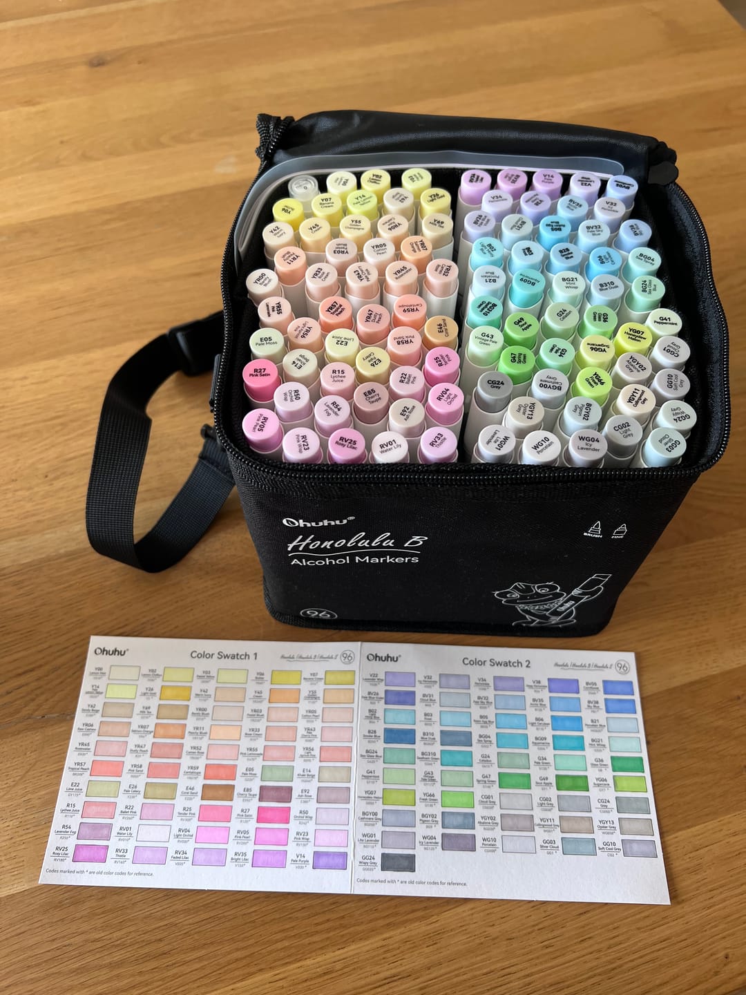 Customer photo review of Ohuhu Honolulu 96 Pastel Colors Alcohol Art Markers - Sweetness & Blossoming (New Color Codes)