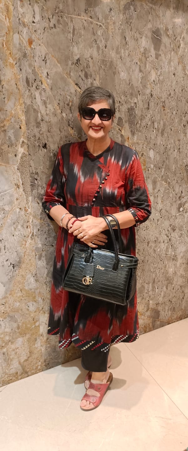 Customer photo review of Ruby Night Cotton Cross Potli Angrakha Kurta