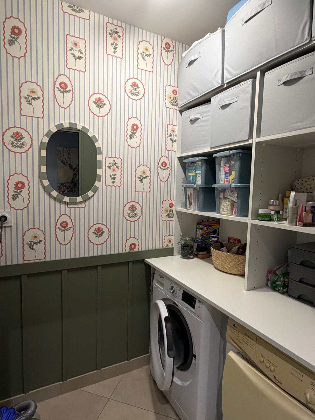 Customer photo review of Maisy - Floral Stripe Wallpaper Mural