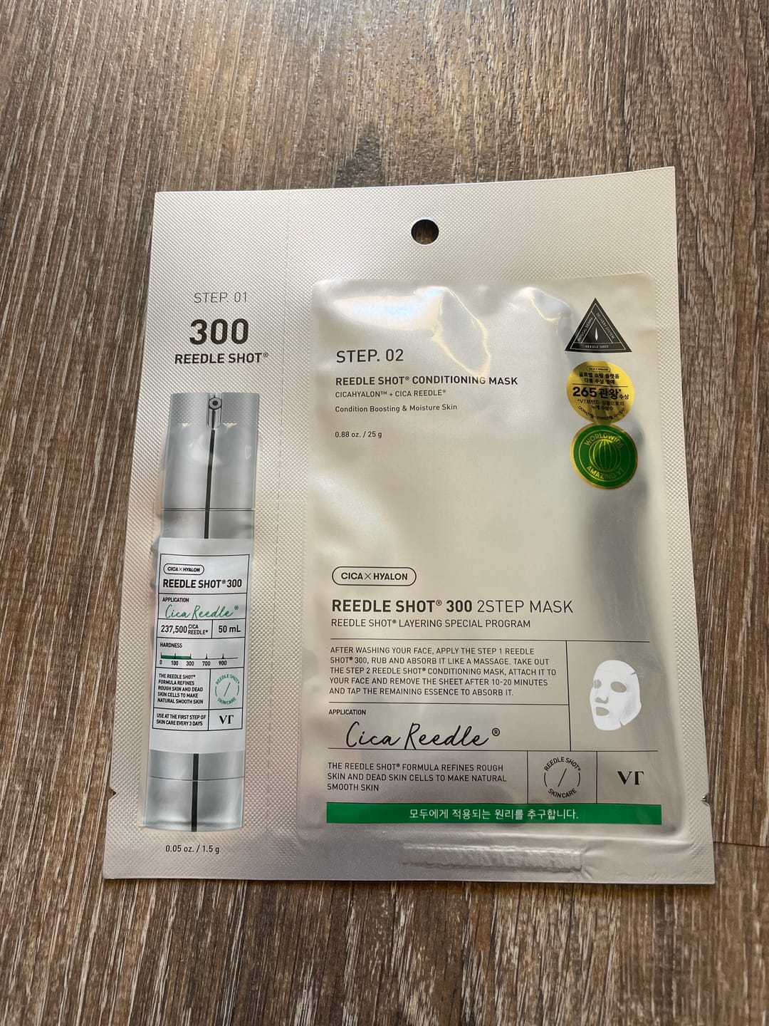 Customer photo review of Intensīva divu tekstūru maska ar mikroadatām VT Cosmetics Reedle Shot 300 2 Step Mask