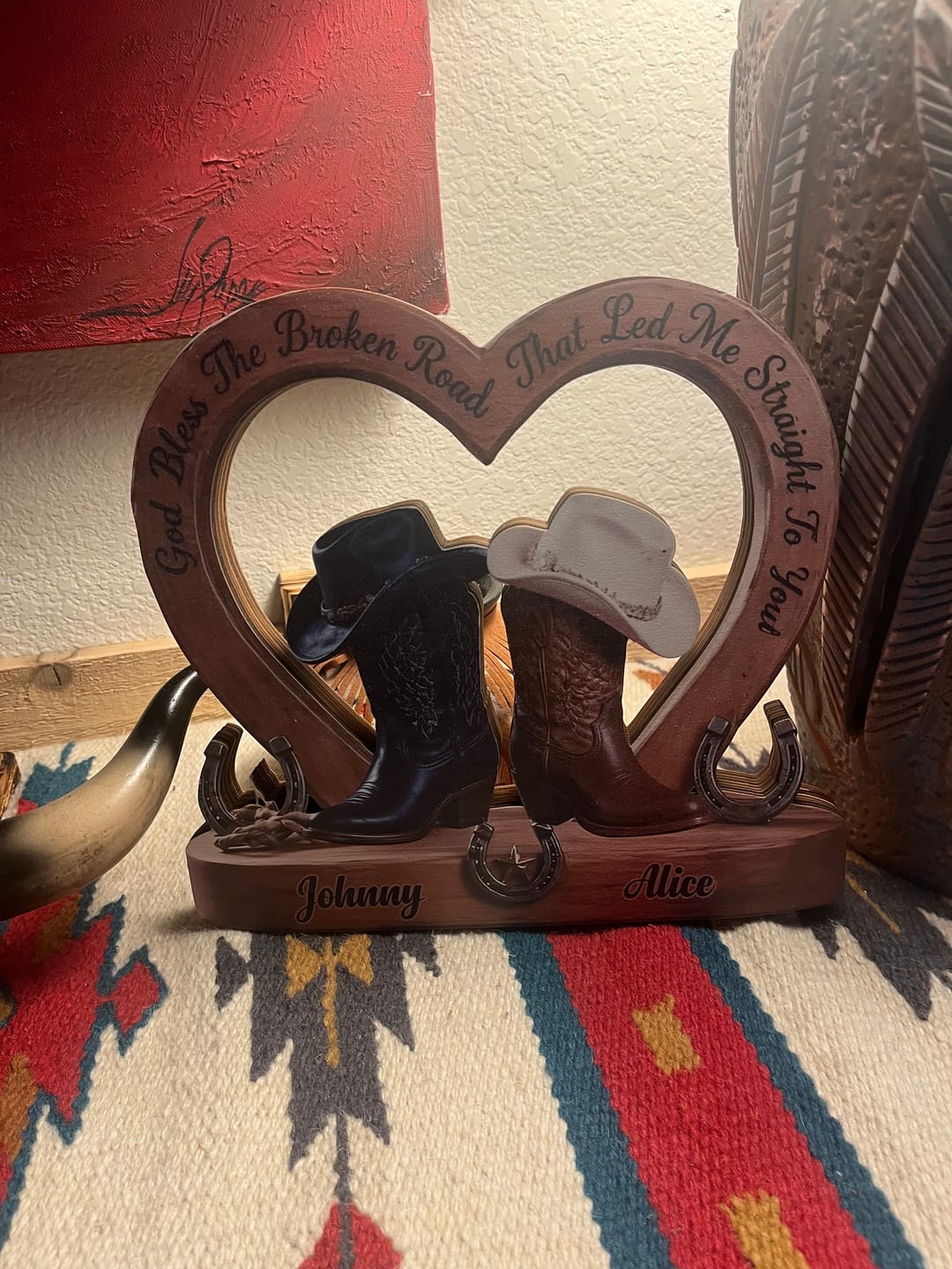 Customer photo review of Cowboy & Cowgirl Couple - Personalized Wooden 4-Layer Block