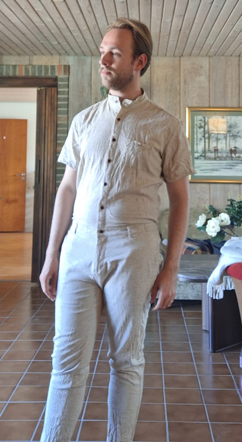 Customer photo review of Sandalwood Linen Jumpsuit