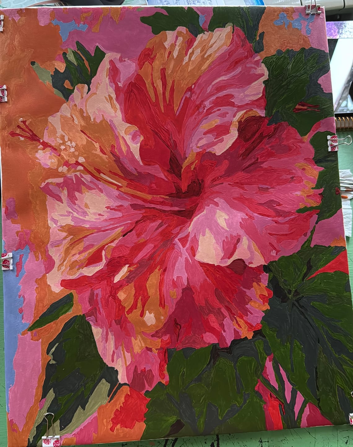 Customer photo review of Colorful Hibiscus | Paint by Number
