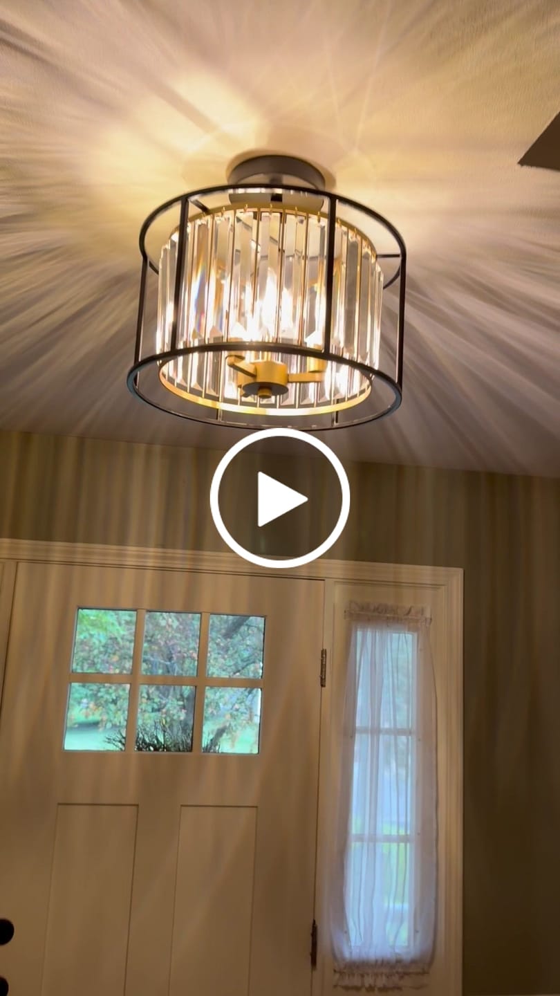 Customer video review of Modern 3-Light Layered Drum Crystal Semi-Flush Mount