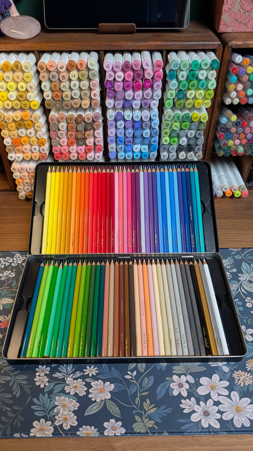 Customer photo review of Ohuhu Halawa Series 72 Colors Oil-based Colored Pencils