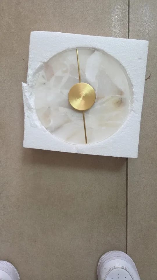 Customer photo review of Circular LED Light Sconce With Marble Accent, Modern Nordic Style