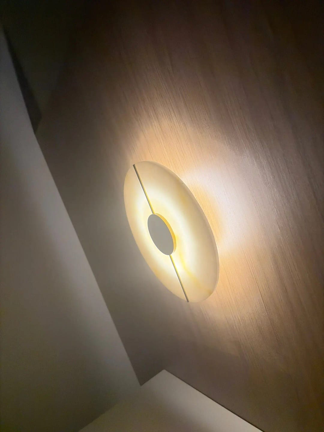 Customer photo review of Circular LED Light Sconce With Marble Accent, Modern Nordic Style
