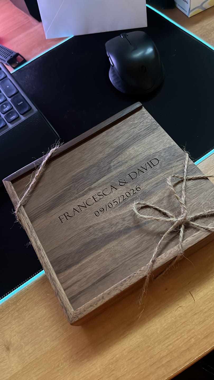 Customer photo review of 4 x 6 Natural sliding lid photo box + compartment