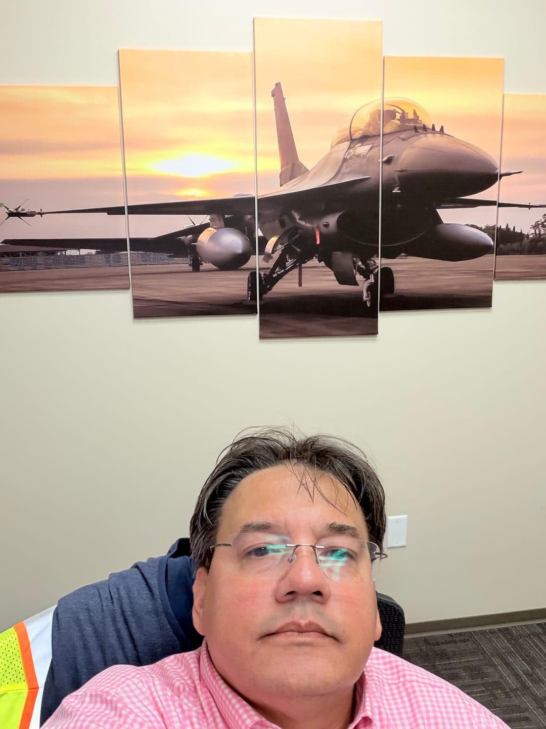 Customer photo review of F-16 Fighting Falcon on an Airfield Tarmac at Sunset