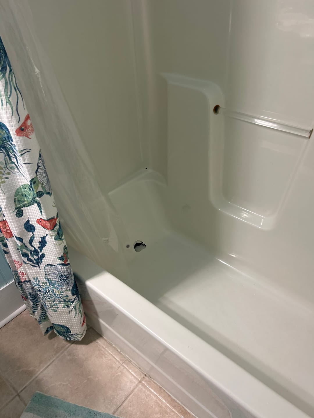 Customer photo review of Large Wall Damage - Tub and Shower Repair Kit