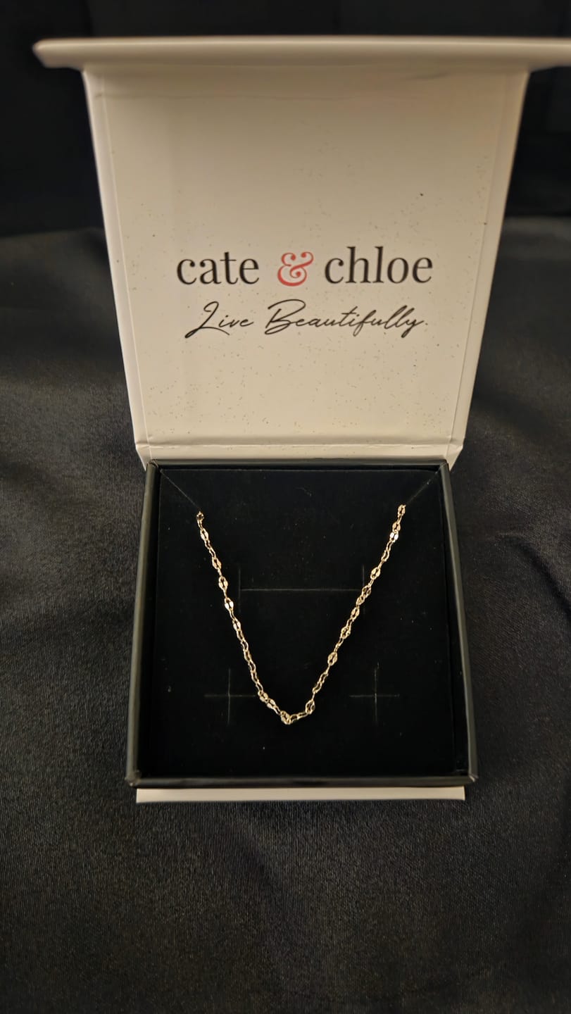Customer photo review of Raegan 18k White Gold Plated Stacking Necklace Chain