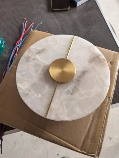 Customer photo review of Circular LED Light Sconce With Marble Accent, Modern Nordic Style