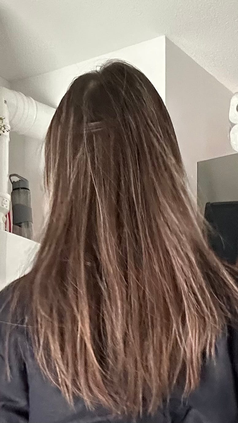 Customer photo review of Lissage brésilien au café vert + shampoing clarifiant