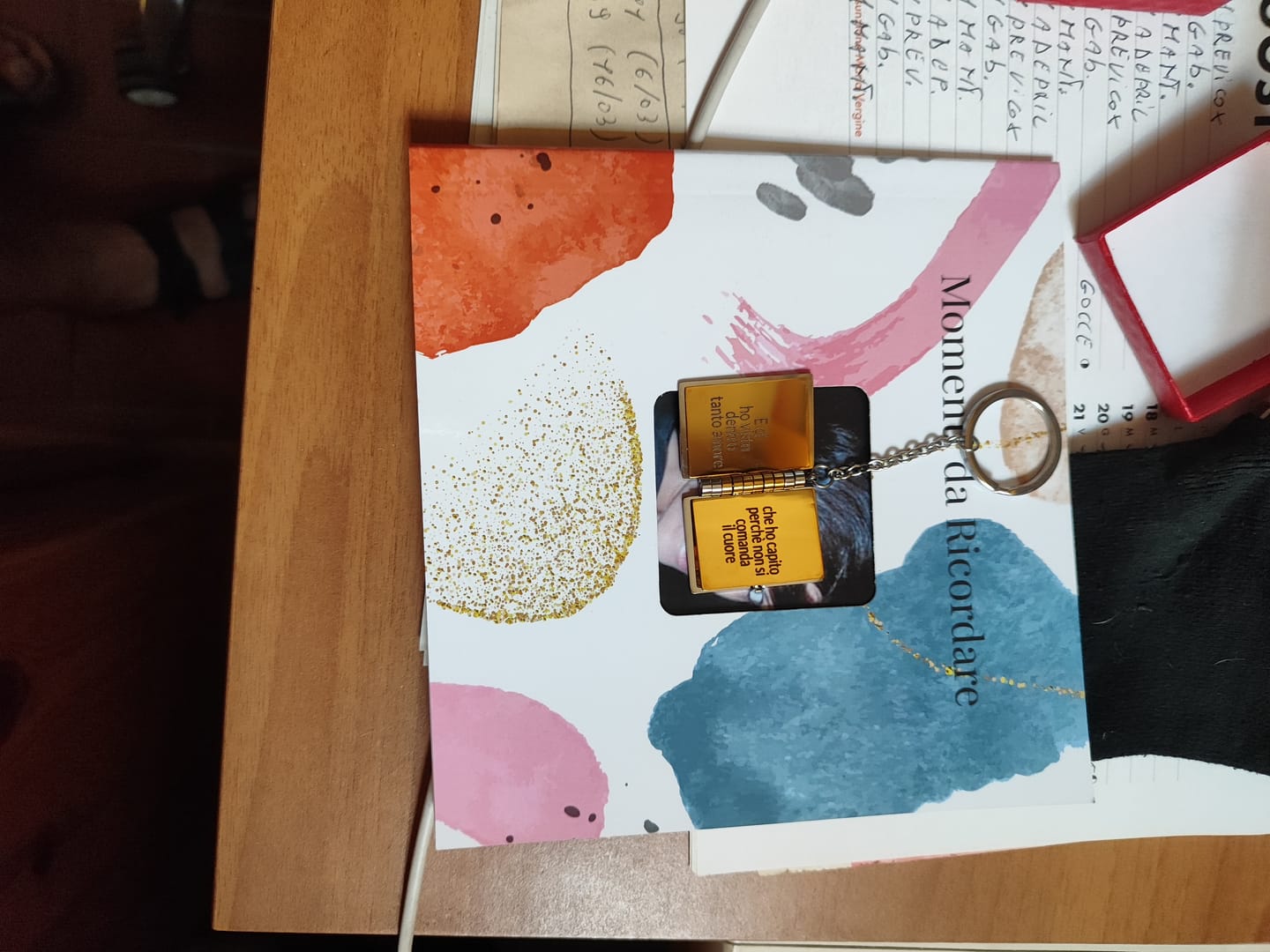 Customer photo review of Portachiavi/Collana Book - Ho guardato dentro un emozione