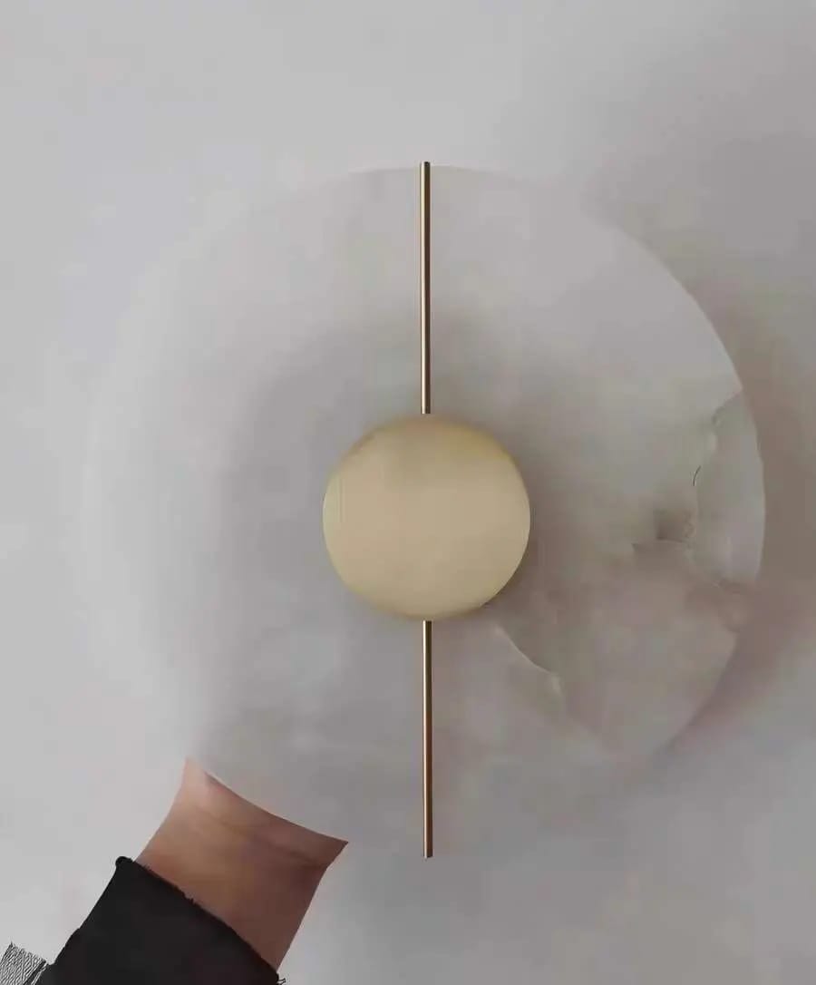 Customer photo review of Circular LED Light Sconce With Marble Accent, Modern Nordic Style