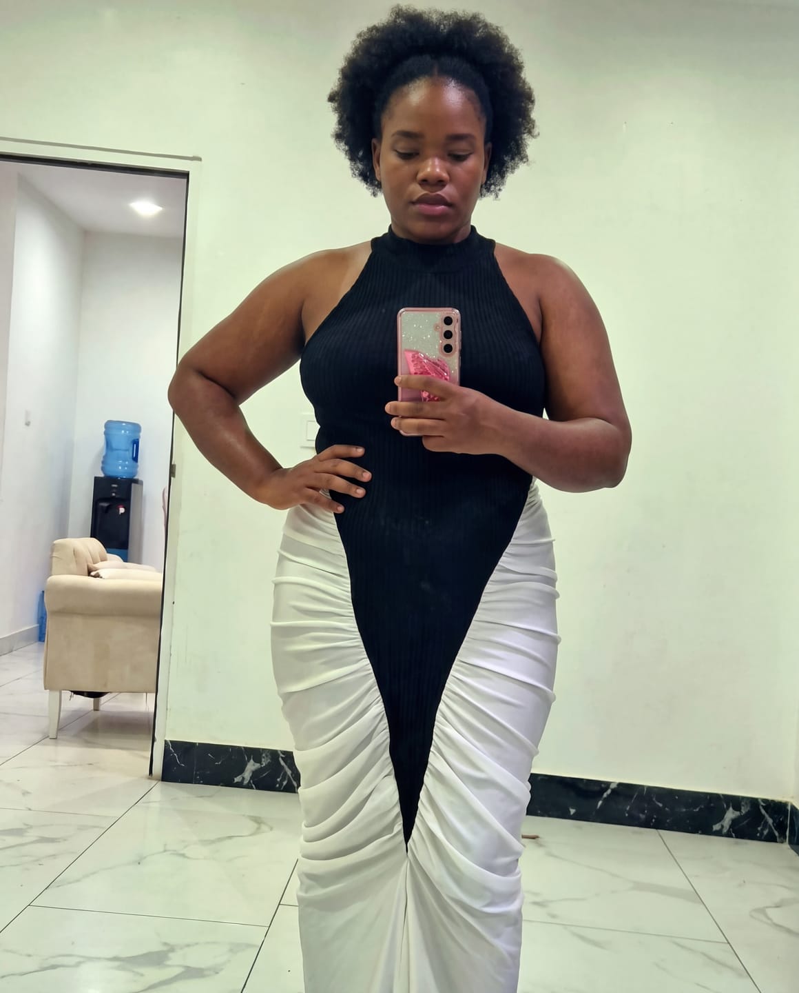 Customer photo review of Grommet Detail Backless Maxi