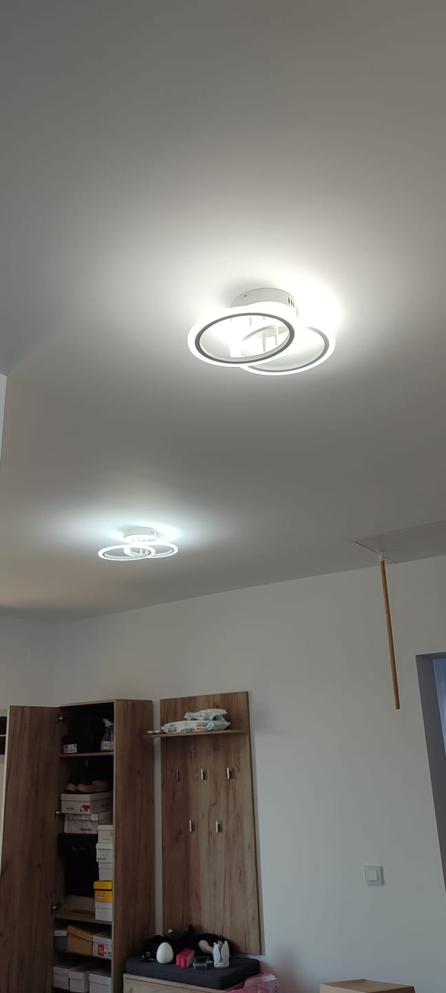 Customer photo review of Lustra LED 1+1 Circle Design Alb Echivalent 300W Telecomanda