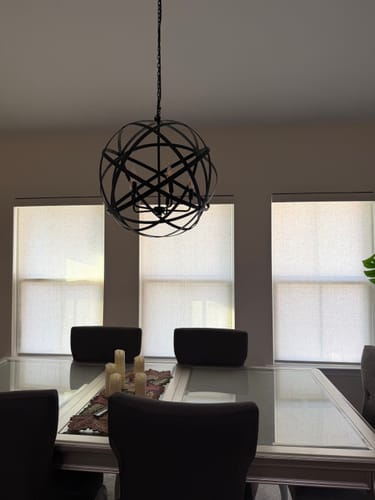 Customer photo review of SmartWings Motorized Light Filtering Roller Shades 70% Blackout Linen