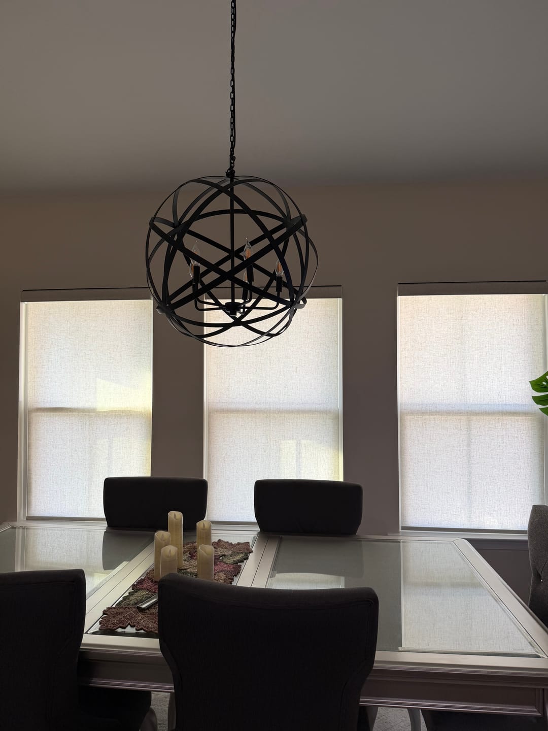 Customer photo review of SmartWings Motorized Light Filtering Roller Shades 70% Blackout Linen