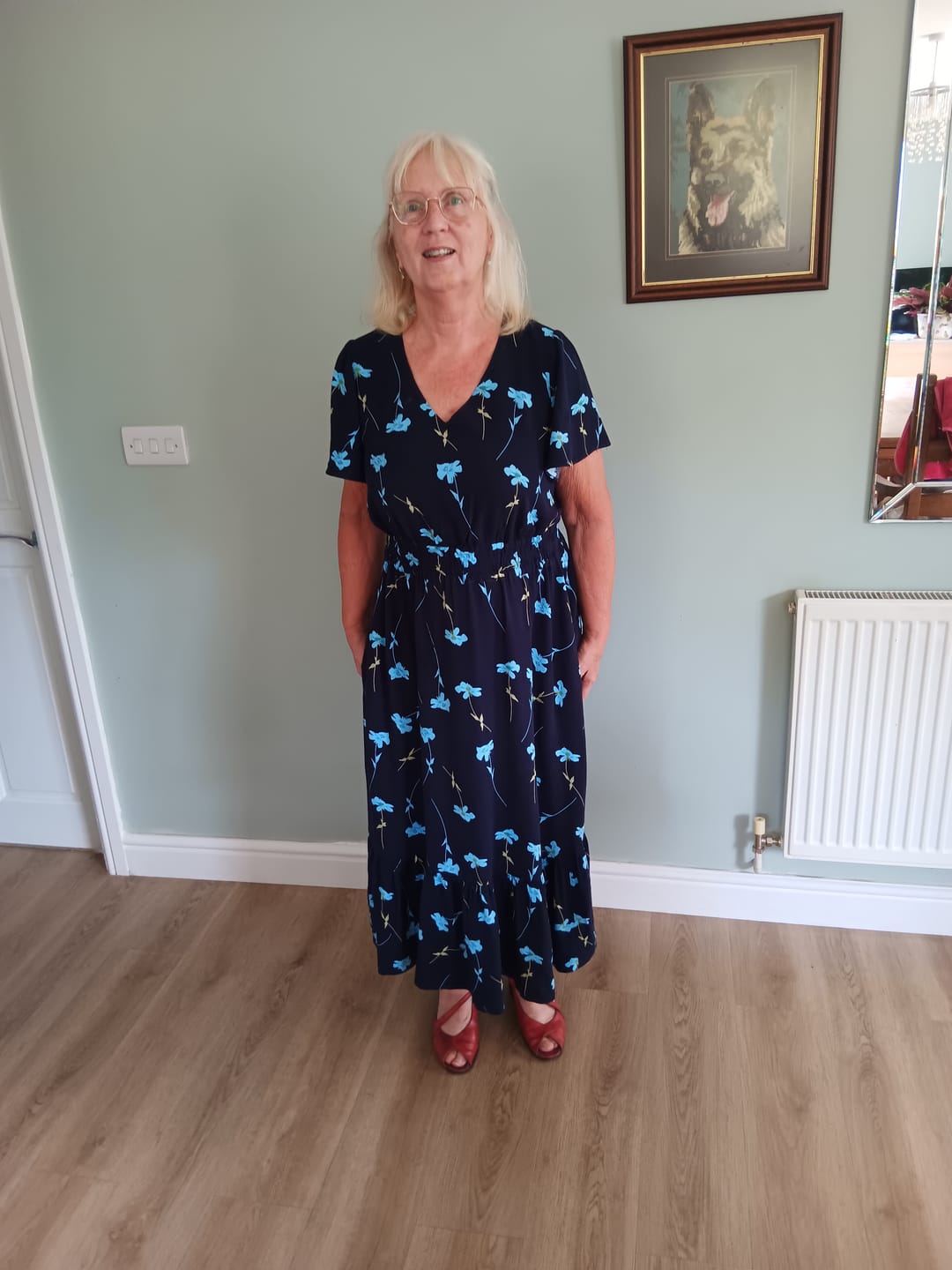 Customer photo review of Falling Flowers Viscose Challis Fabric