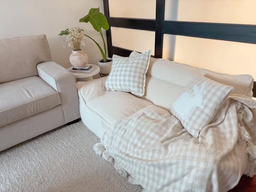 Customer photo review of DODO BEAN BAG TWO-SEATER - TEDDY FLEECE BEIGE