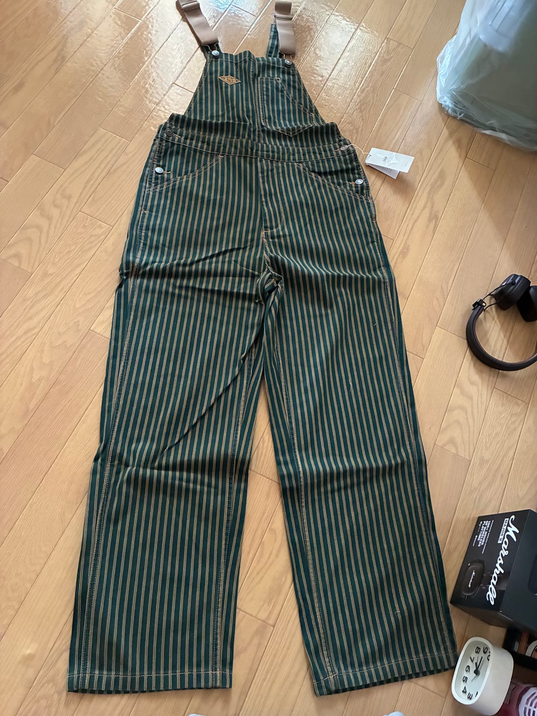 Customer photo review of 「STAY TRUE」刺繍ワッペン　ツートンストライプ柄オーバーオール