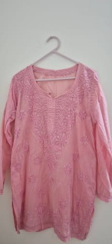 Customer photo review of Nazakat Rose Brown Cotton short kurta