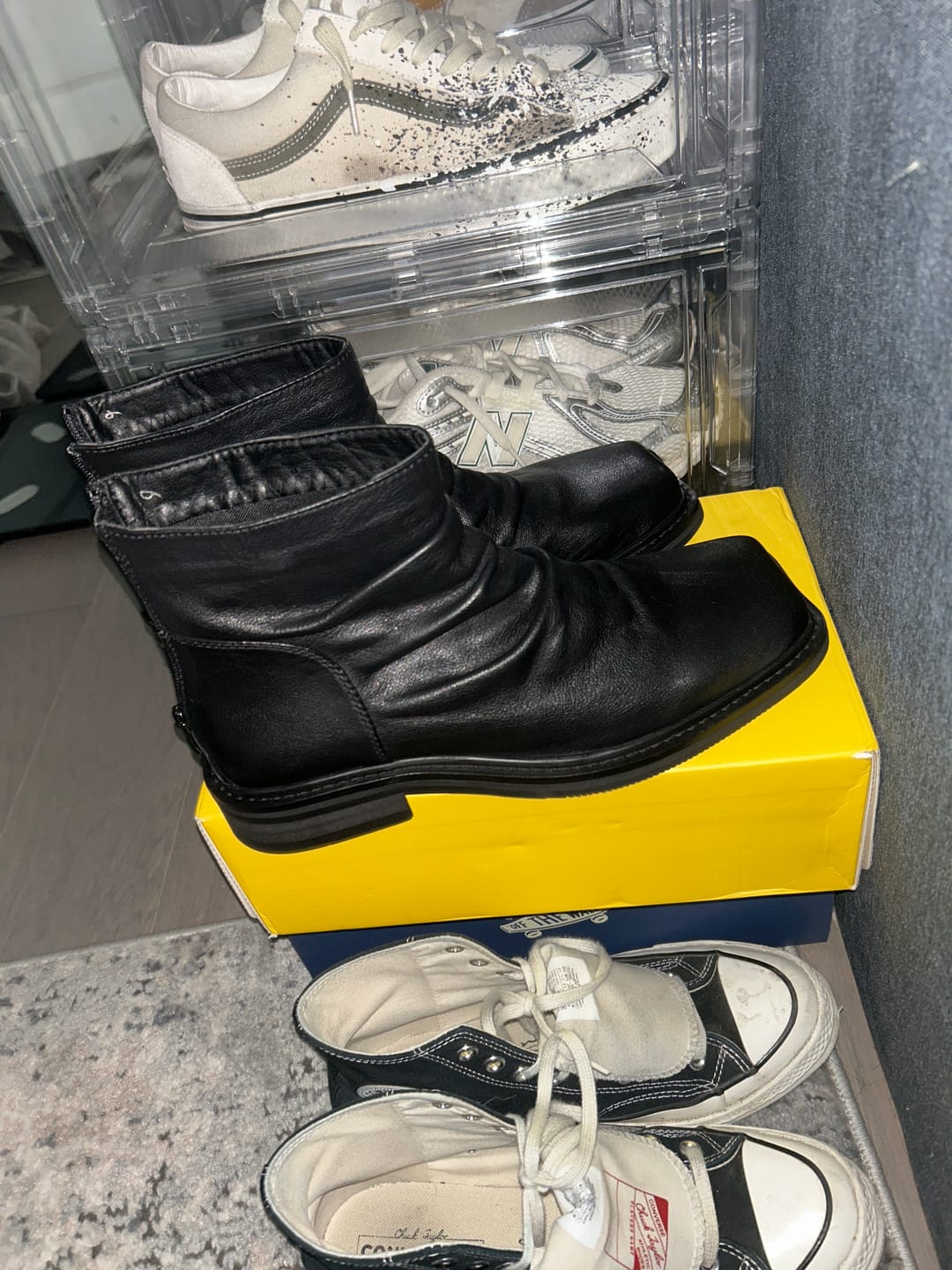 Customer photo review of Draped Leather Boot