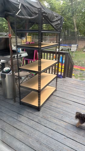 Customer photo review of Reibii 5-Tier 40" W Metal Shelving for Garage, 2500lbs Heavy Duty Storage Shelves, Adjustable Shelf for Closet, Warehouse, Commercial