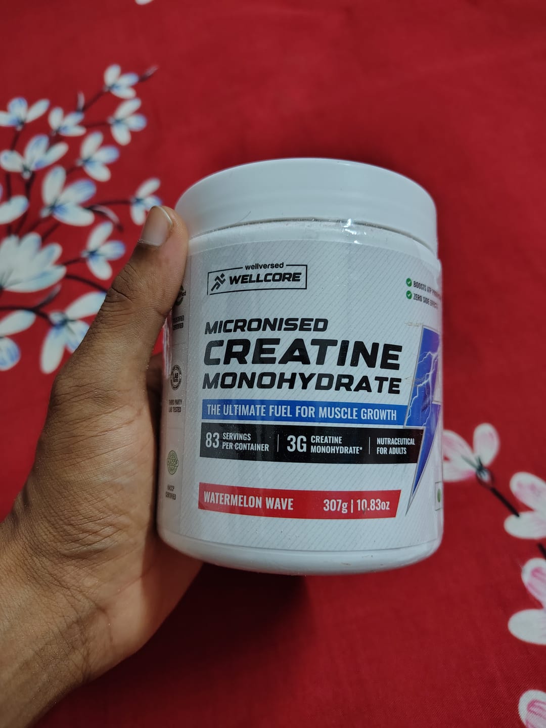 Customer photo review of Wellcore - Pure Micronised Creatine Monohydrate | Watermelon Wave (307g, 83 servings)