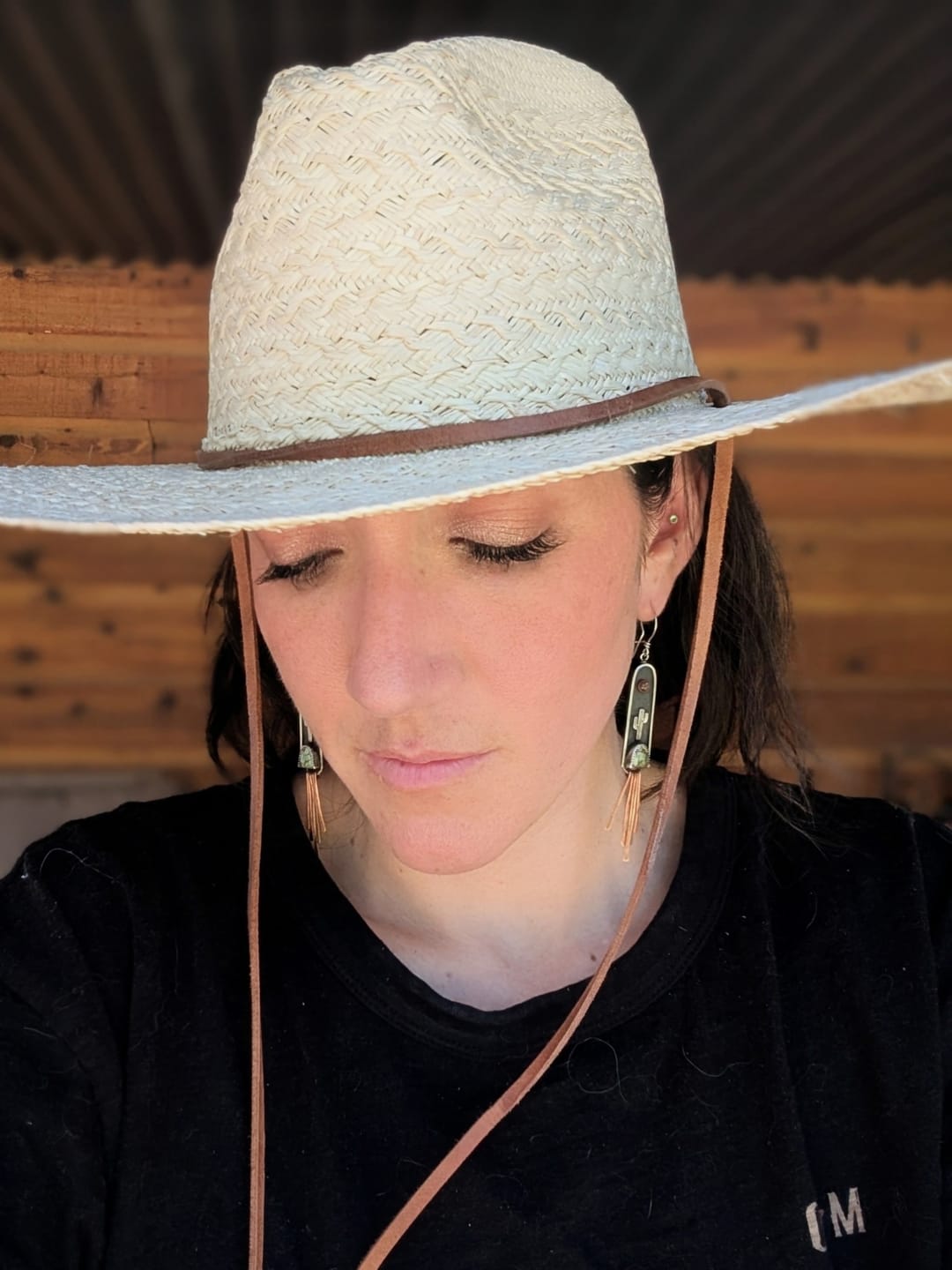 kelly h. wearing the Braided Ranchera Straw Hat