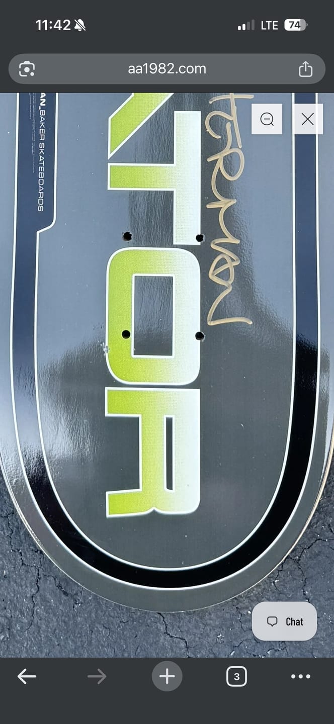 Customer photo review of SIGNED BAKER SKATEBORDS HERMINATOR