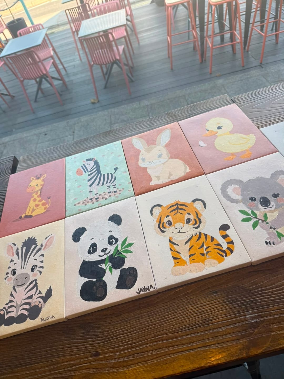 Customer photo review of 6 Mini Paintings - Safari Friends Set