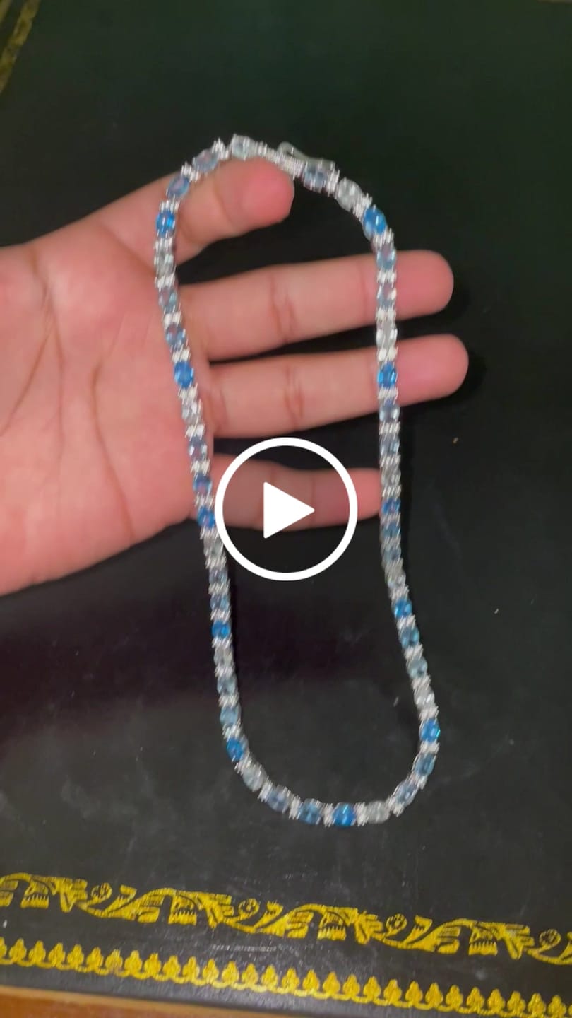 Customer video review of 5MM Blue Ovals Tennis Chain - White Gold