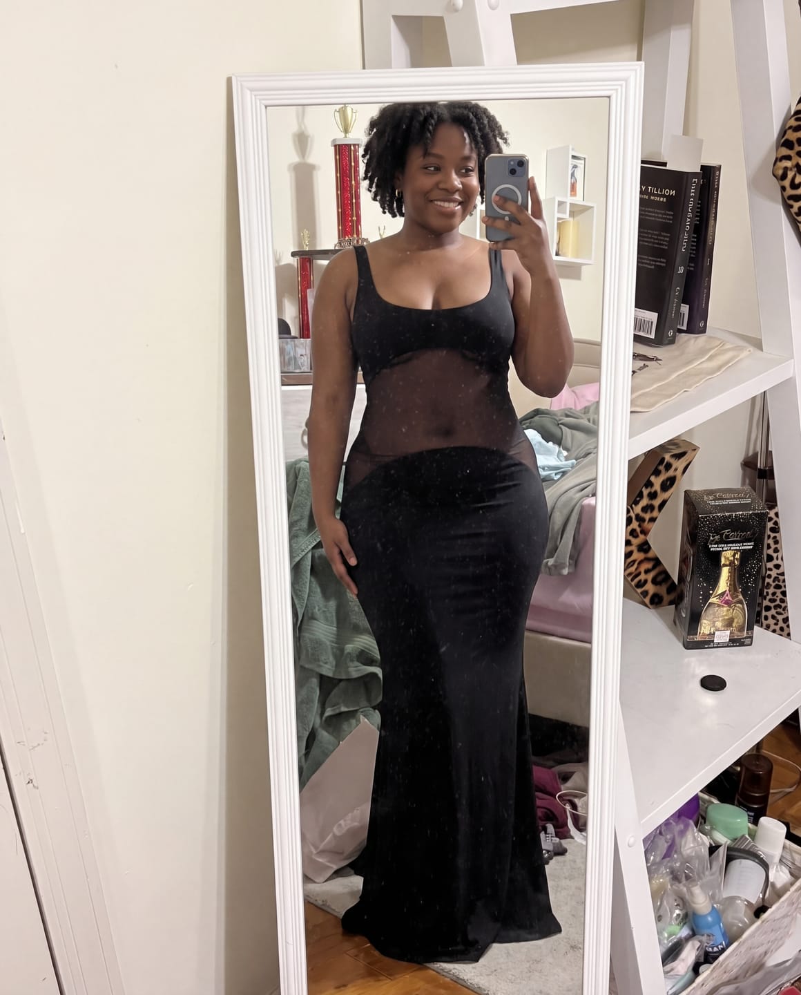 Customer photo review of Mesh Waist Cutout Maxi